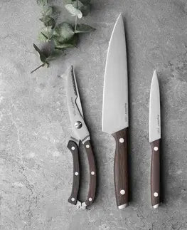 Sady nožov Nôž a nožnice Ron 3-dielna sada (tmavé drevo)
