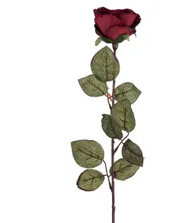 Kvety Umelá kvetina Ruža veľkokvetá 72 cm, vínová 