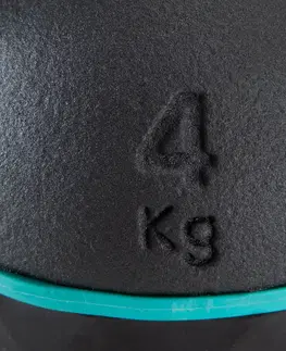 posilňovanie Kettlebell 4 kg liatinový s gumenou základňou