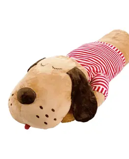 Plyšové hračky Plyšový psík, hnedá/červený pásik, 140cm, REXO typ 3
