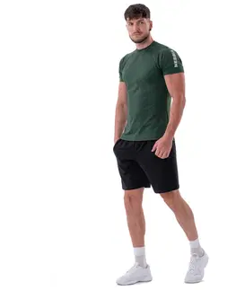 Pánske tričká Pánske športové tričko Nebbia „Essentials“ 326 Dark Green - L