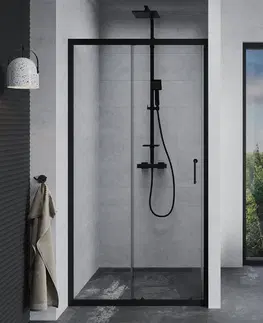 Sprchovacie kúty MEXEN - APIA posuvné dvere 90x190 cm 5mm čierne, transparent 845-090-000-70-00