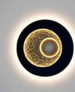 Nástenné svietidlá Holländer Nástenné svietidlo Urano LED, hnedo-čierno-zlaté, Ø 60 cm, železo