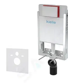 Kúpeľňa Kielle - Genesis Set predstenovej inštalácie, WC so sedátkom softclose a tlačidla Gemini III, biela lesk 30505SZ15
