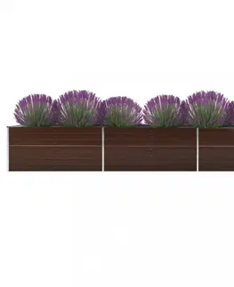 Kvetináče a truhlíky Záhradný kvetináč pozinkovaná oceľ 480x80x77 cm Dekorhome Sivá
