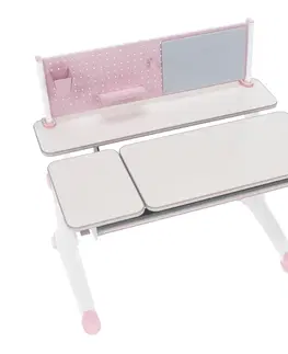 Písacie stoly Rastúci písací stôl, ružová/biela, KANTON
