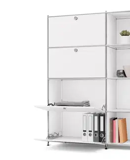 Cabinets & Storage Kovová skrinka »CN3« so 4 výklopnými priečinkami, biela