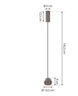 Závesné svietidlá Lucande Závesné svietidlo Lucande Plarion LED, nikel