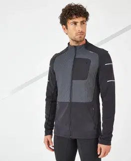 bežecké bundy a vesty Pánska zimná bežecká bunda Kiprun Warm hrejivá čierna