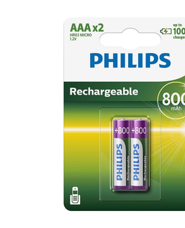 Predlžovacie káble Philips Philips R03B2A80/10 - 2 ks Nabíjacie batérie AAA MULTILIFE NiMH/1,2V/800 mAh 