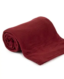 Prikrývky na spanie Jahu Fleecová deka UNI vínová, 150 x 200 cm