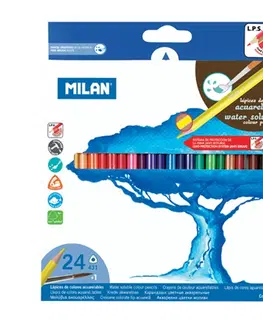 Hračky MILAN - Pastelky akvarelové 24ks so štetcom