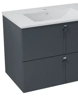 Kúpeľňový nábytok SAPHO - MITRA umývadlová skrinka 74,5x55x45,2 cm, antracit MT072