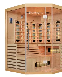 Bývanie a doplnky Juskys Infračervená sauna Kiruna150 s duálnou technológiou a drevom Hemlock