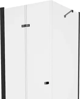 Vane MEXEN/S - Lima sprchovací kút zalamovacie dvere 80 x 80, transparent, čierny + Flat čierna vanička so sifónom 856-080-080-70-00-4070B