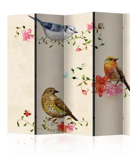 Paravány Paraván Bird Song Dekorhome 225x172 cm (5-dielny)