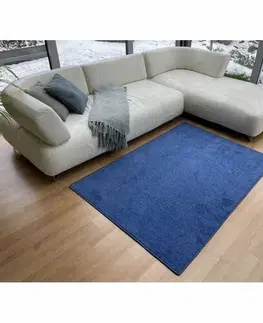 Koberce a koberčeky Vopi Kusový koberec Eton modrá, priemer 120 cm
