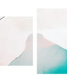Abstraktné obrazy 5-dielny obraz abstrakcia modrej lagúny