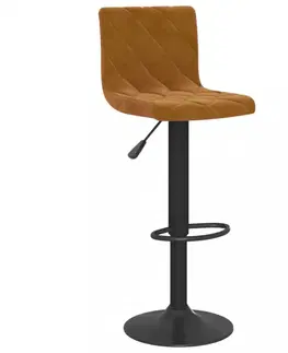 Barové stoličky Barová stolička zamat / kov Dekorhome Horčicová