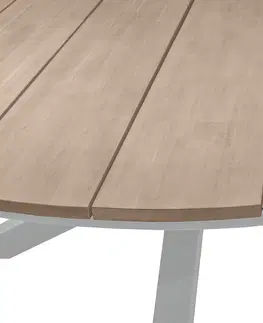 Stolčeky Hliníkový jedálenský stôl COLUMBIA ø 160 cm (biely)