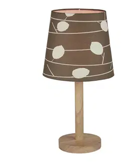 Lampy Stolná lampa, drevo/látka vzor listy, QENNY TYP 6 LT6026