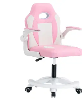 Kancelárske kreslá Otočná stolička, ružová/biela, ODELIA