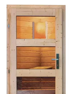 Sauny Vonkajšia fínska sauna 196 x 196 cm Dekorhome Smrk