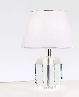 Stolové lampy Orion Stolná lampa Alexis s krištáľmi chróm/biela
