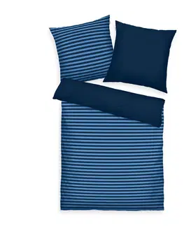 Obliečky Tom Tailor Bavlnené obliečky Dark Navy & Cool Blue, 140 x 200 cm, 70 x 90 cm