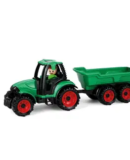 Drevené vláčiky Lena Traktor s vlečkou Truckies, 32 cm