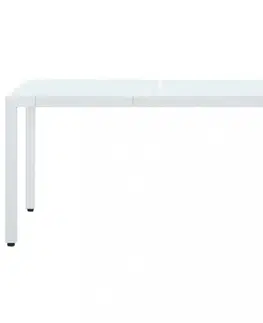Záhradné stoly Záhradný stôl biely polyratan Dekorhome 150x90x75 cm