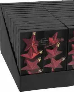Vianočné dekorácie Kinekus Ozdoba závesná hviezda 6,5 cm, sada 8 ks, červená