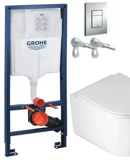 Záchody Rapid SL pre závesné WC 38528SET s chrómovou doskou + WC DEANTE Jasmin so sedadlom RIMLESS 38772001 JA1