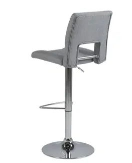 Barové stoličky Dkton Dizajnová barová stolička Nerine, svetlo šedá a chrómová