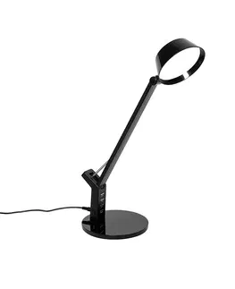 Stolove lampy Stolná lampa čierna s dotykom vrátane LED s USB pripojením - Edward