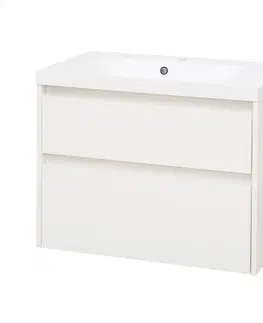 Kúpeľňový nábytok MEREO - Opto, kúpeľňová skrinka s umývadlom z liateho mramoru 81 cm, biela CN911M