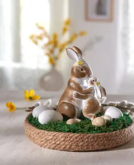 Drobné dekorácie a doplnky Zajačikovia v ošatke