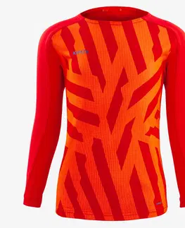 dresy Detský futbalový dres Viralto Aqua s dlhým rukávom oranžovo-červený