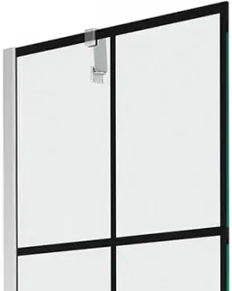 Sprchové dvere MEXEN/S - Next vaňová zástena FIX 60 x 150 cm, čierna dekor, chróm 895-060-000-00-77-01