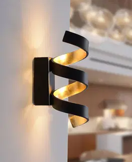 Nástenné svietidlá Eco-Light Nástenné LED svietidlo Helix, čierno-zlaté, 26 cm