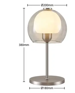 Stolové lampy Lucande Lucande Kaiya stolová lampa so skleneným tienidlom