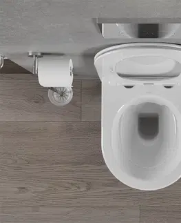 Záchody MEXEN/S - Rico Závesná WC misa Rimless vrátane sedátka s slow-slim, Duroplast, biela 30720400