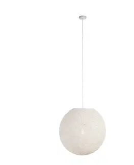 Zavesne lampy Vidiecka závesná lampa biela 60 cm - Corda