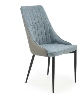 Čalúnené stoličky Stolička K448 tkanina/ekokoža/kov modrá/svetlý popol