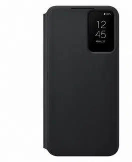 Puzdrá na mobilné telefóny Puzdro Clear View Cover pre Samsung Galaxy S22 Plus, black EF-ZS906CBEGEE