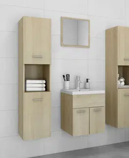 Kúpeľňové zostavy Kúpeľňová zostava 4 ks DTD Dekorhome Biela lesk