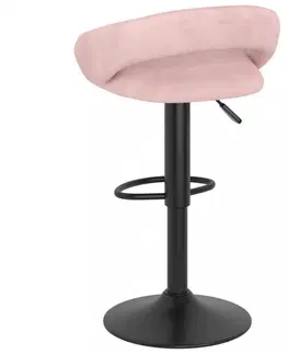 Barové stoličky Barová stolička 2 ks zamat / kov Dekorhome Ružová