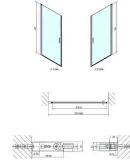 Sprchovacie kúty POLYSAN - ZOOM LINE sprchové dvere 900, číre sklo ZL1290