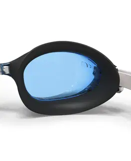 plávanie Plavecké okuliare BFIT farebné sklá jednotná veľkosť bielo-modré