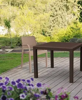 Záhradné stoly KETER Záhradný stôl SYMPHONY Quartet | hnedá